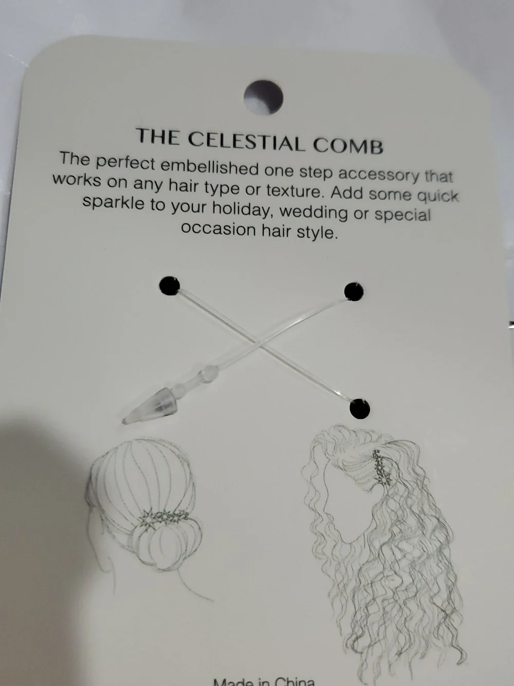 Kristin Ess 2pack Silver embellished‎ celestial mystic sparkly hair combs new